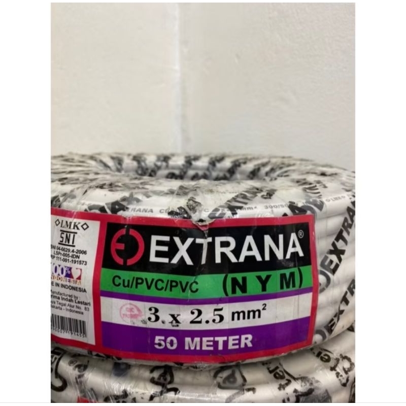 Kabel Extrana EXTRANA NYM 3X2.5 3X2.5 KAWAT TEMBAGA PANJANG 50 METER ORIGINAL EXTRANA