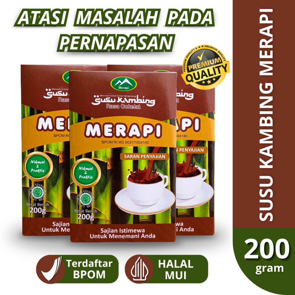 

Merapi Susu Kambing Rasa Cokelat Obat Pernapasan Paru paru asma tbc