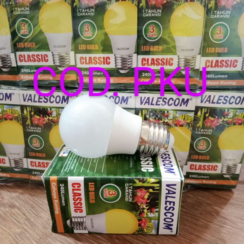Lampu led 3watt kuning/Bohlam led 3watt putih kekuningan