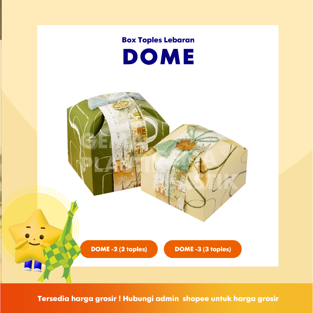 

Box Toples Lebaran DOME | GEMA PLASTIK - box kue, box untuk hampers lebaran