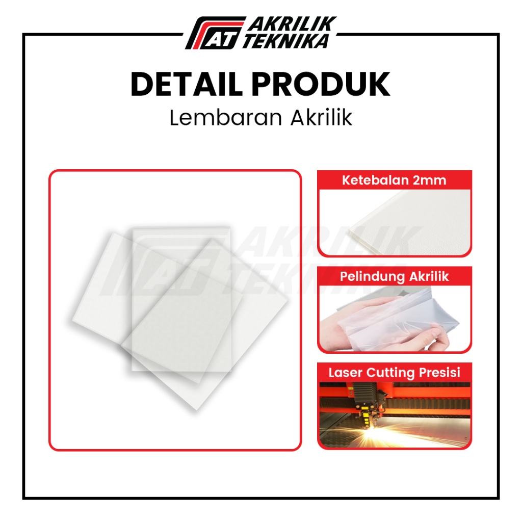 

RB Acrylic Sheet Clear / Lembaran Akrilik Bening - 50x30cm 2mm