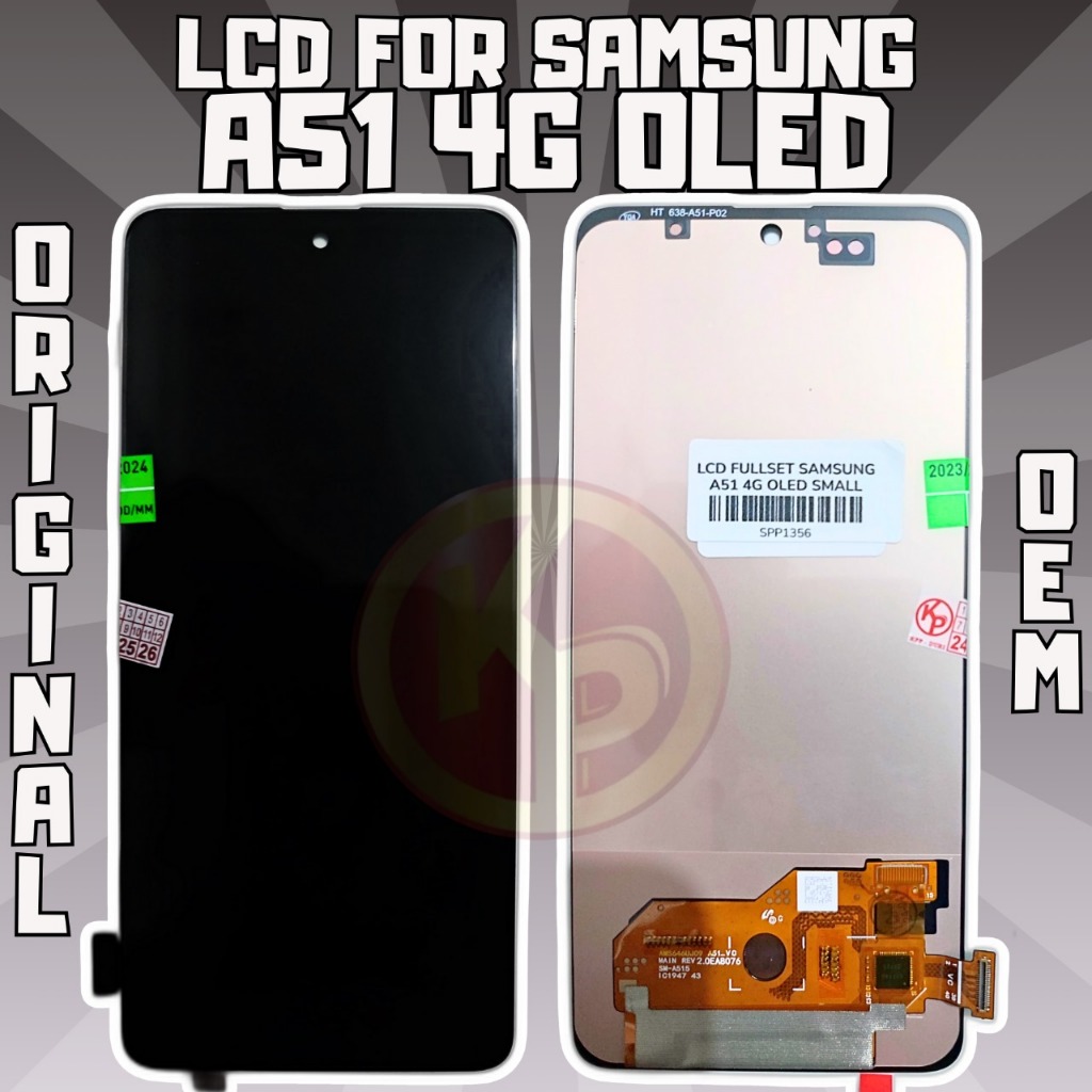 LCD + TOUCHSCREEN SAMSUNG A51 4G / A515 OLED SMALL [ FINGER ON ] KUALITAS ORIGINAL OEM