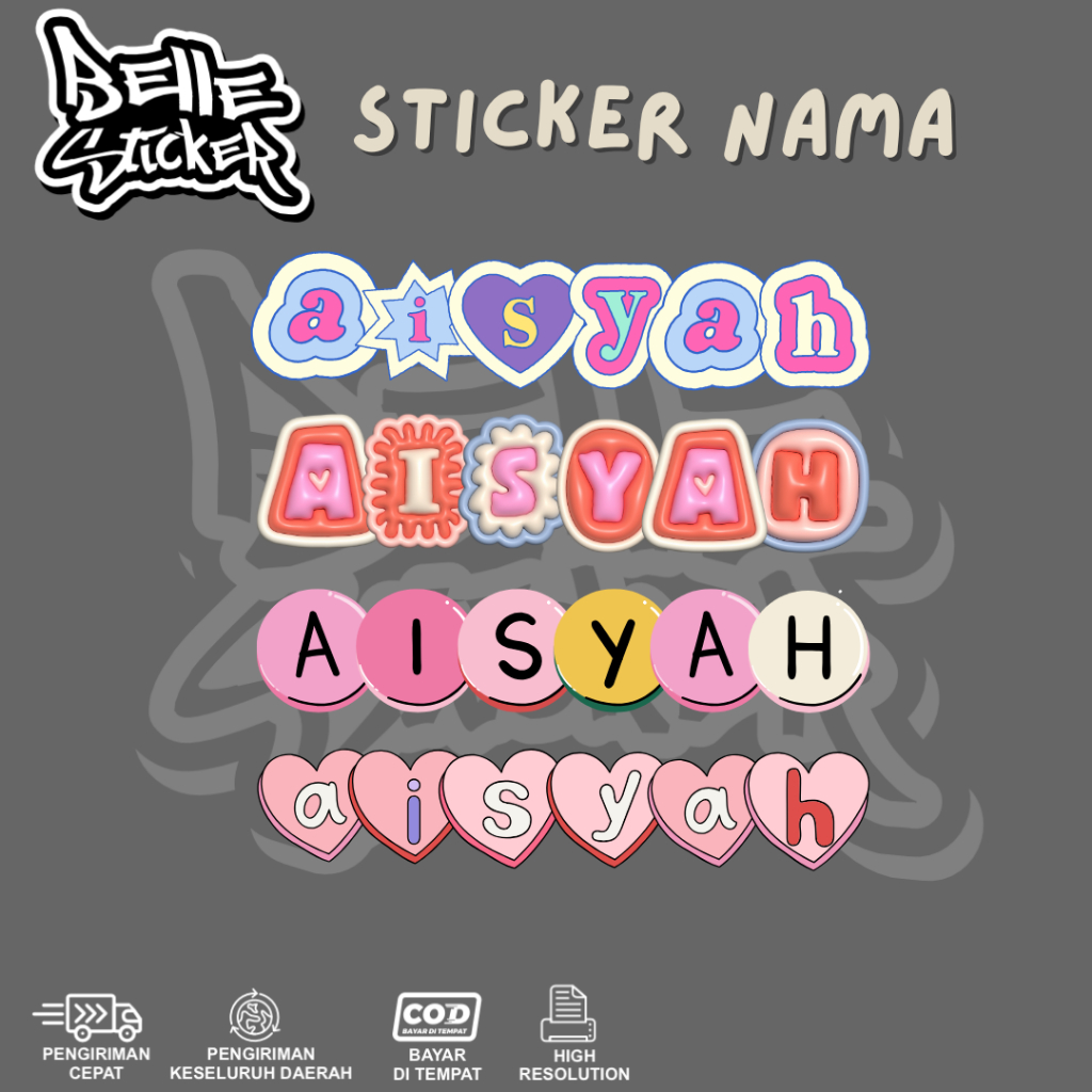 

Stiker Nama Waterproof stiker label nama anak anti air Tahan Lama Label Nama Buku Stiker Nama Koper