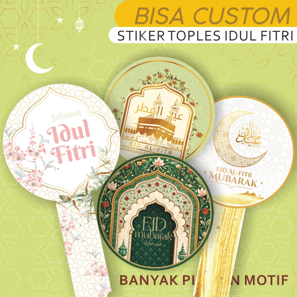 

Stiker Toples Kue Lebaran Idul Fitri Free Input Logo
