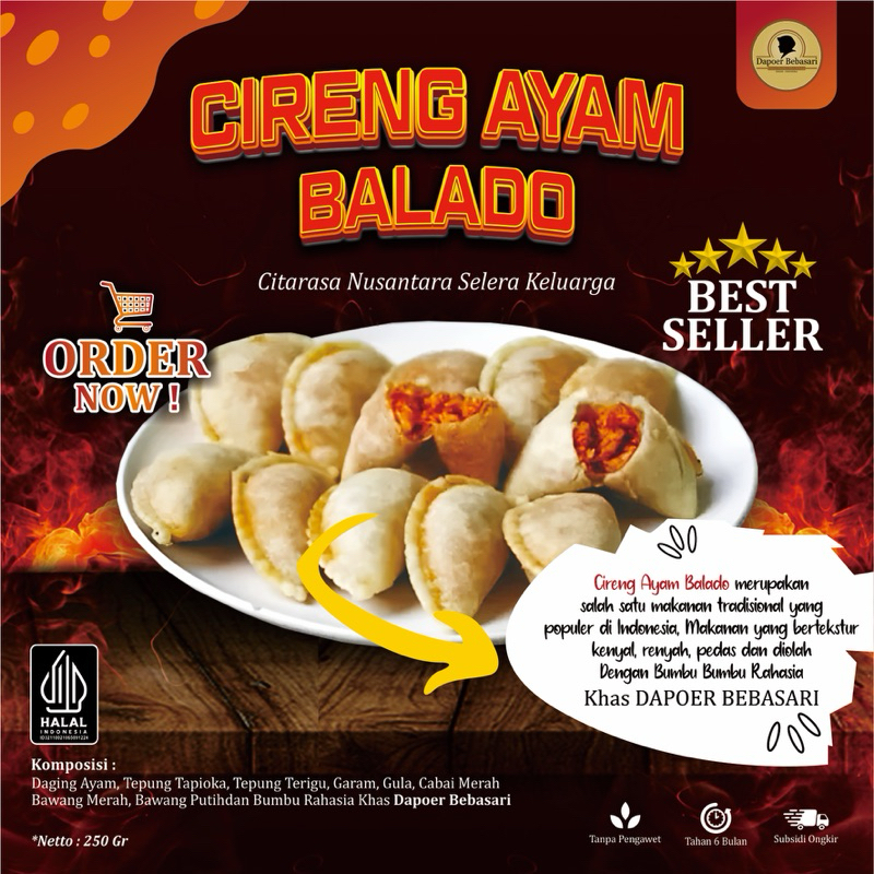 

Cireng Ayam Balado - Isi 6 pcs (Frozen)