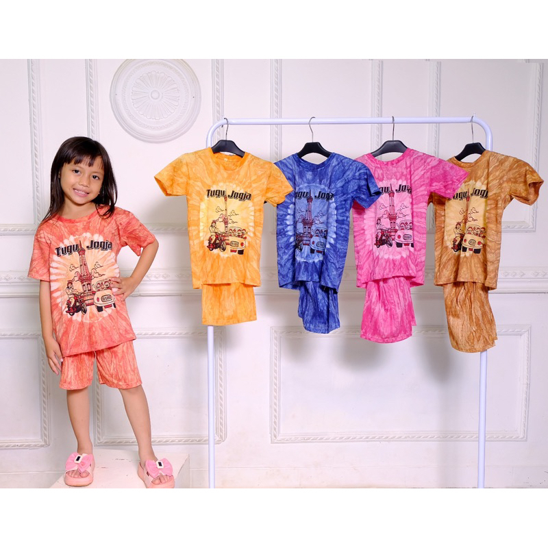 Setelan Anak Kaos Batik Jogja || Kaos Anak CowokCewek Oleh Oleh Jogja LABUBU