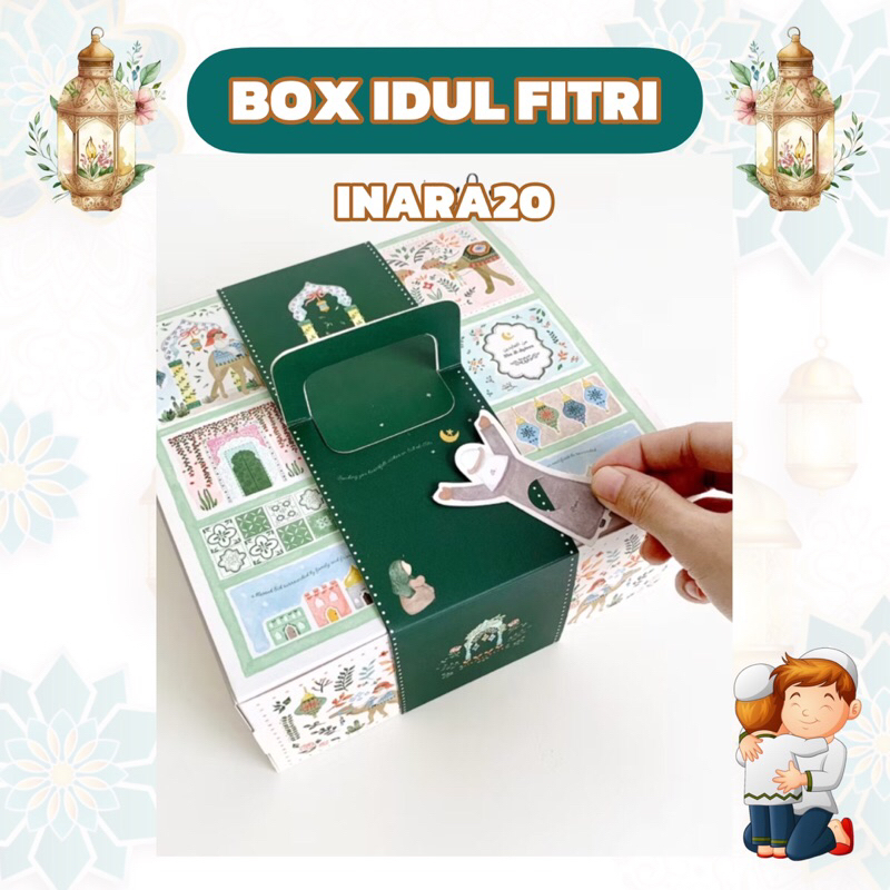 

INARA20 SHAMSA20 | Box Hampers Idul Fitri Toples Jar Toples Persegi Kotak Gift Packaging Kue Kering Lebaran Eid Mubarak