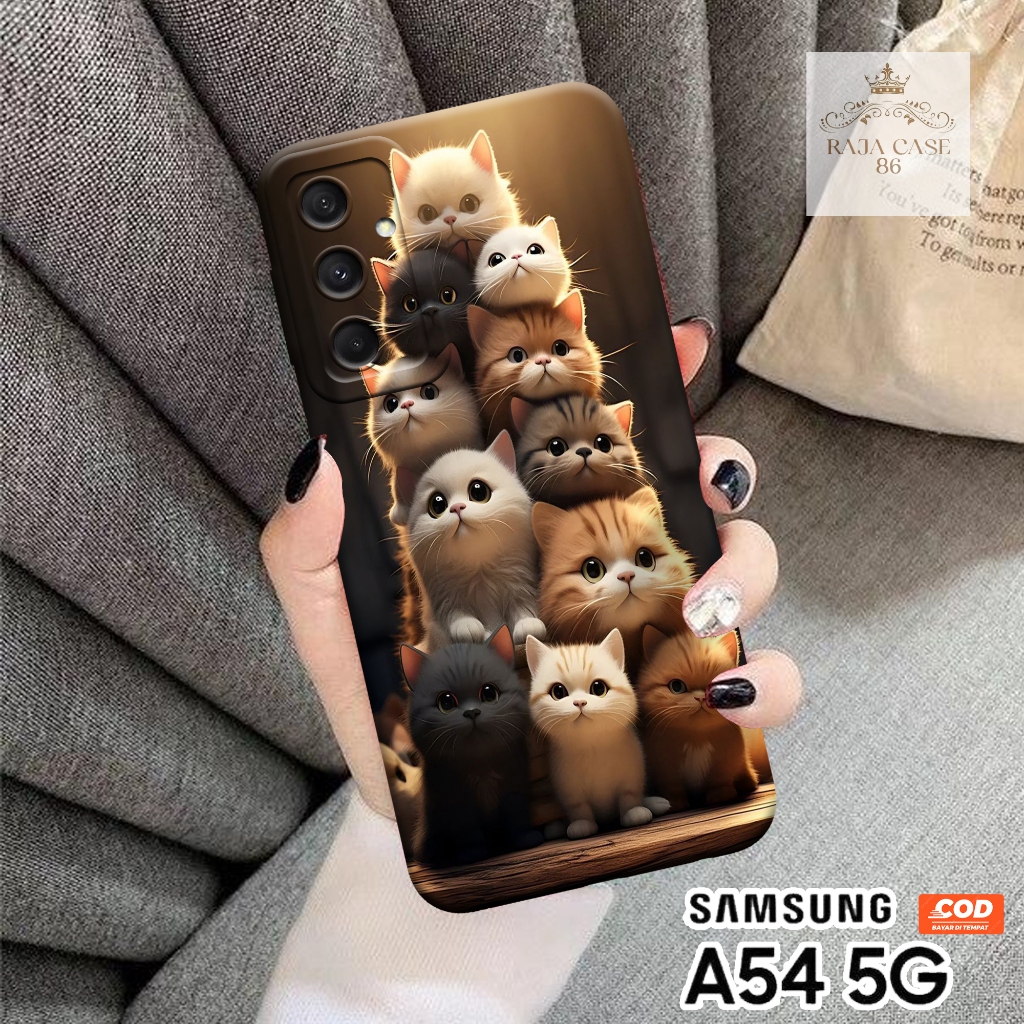 Softcase Samsung A54 5G - Rajacase - Case Samsung A54 5G - Motif Case Cats - Case Samsung A54 5G - P