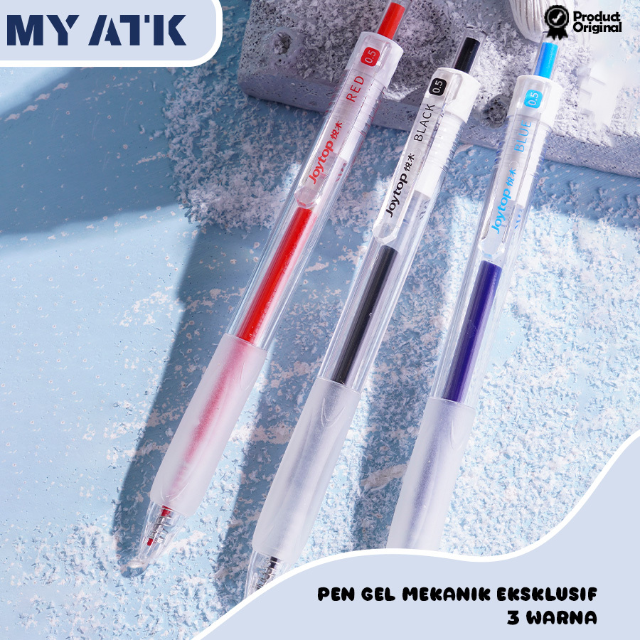 

Pulpen Gel 0.5mm 3 Warna Blue Red Black