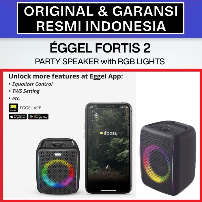 Eggel Fortis 2 Wireless Bluetooth Portable Party Speaker,Loud and Impactful Sound, RGB Dual Modes EQ