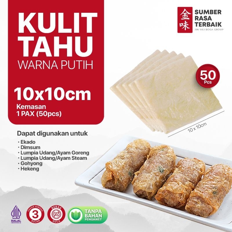 

SRT - KULIT TAHU TAWAR PUTIH UK 10X10 ISI 50PCS HALAL | TEKSTUR LENTUR UNTUK DIMSUM,HEKENG,EKADO