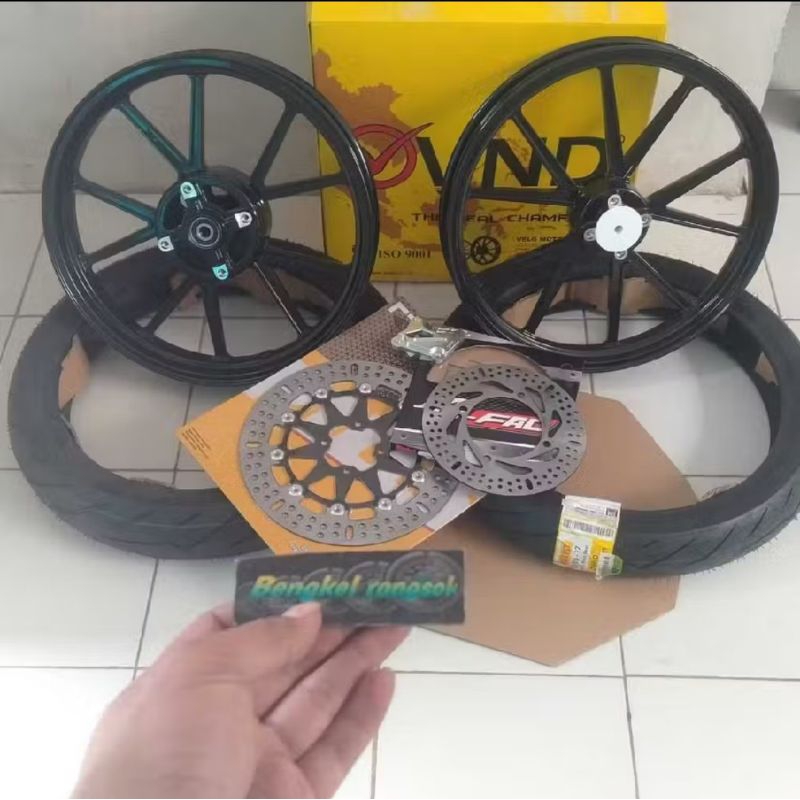 VELG GPWHEEL NINJA R SS RR VELG VND GPWHEEL N1O UK 185-250 RING 17 SET DIS DEPAN BELAKANG PLUS BAN P