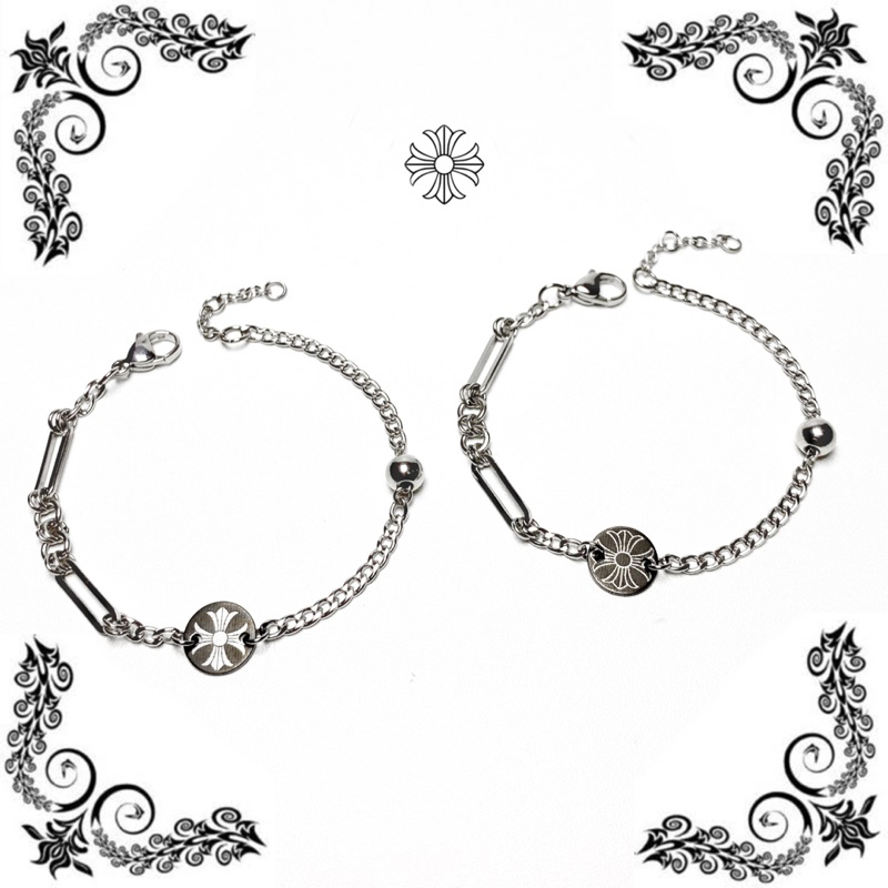 GE-Chrome Hearts Bracelet | Couple Bracelet Unisex | Gelang couple pasangan satinless steel anti kar