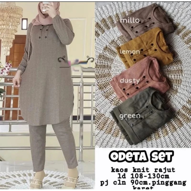 ONE SET ODETA//SETELAN WANITA TERBARU POLOS PREMIUM