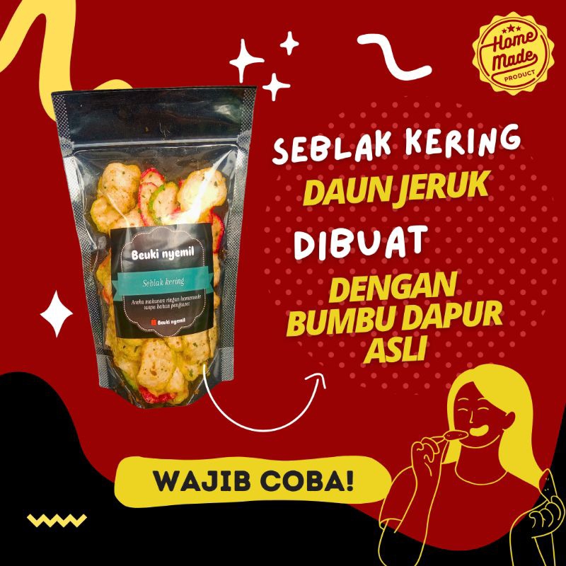 

kerupuk seblak kering daun jeruk pedas homemade