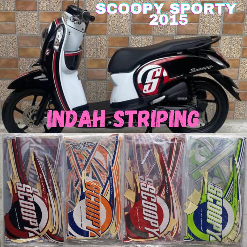 Stiker  Lis Striping  Standart Motor Scoopy Sporty Tahun 2015 Full Body