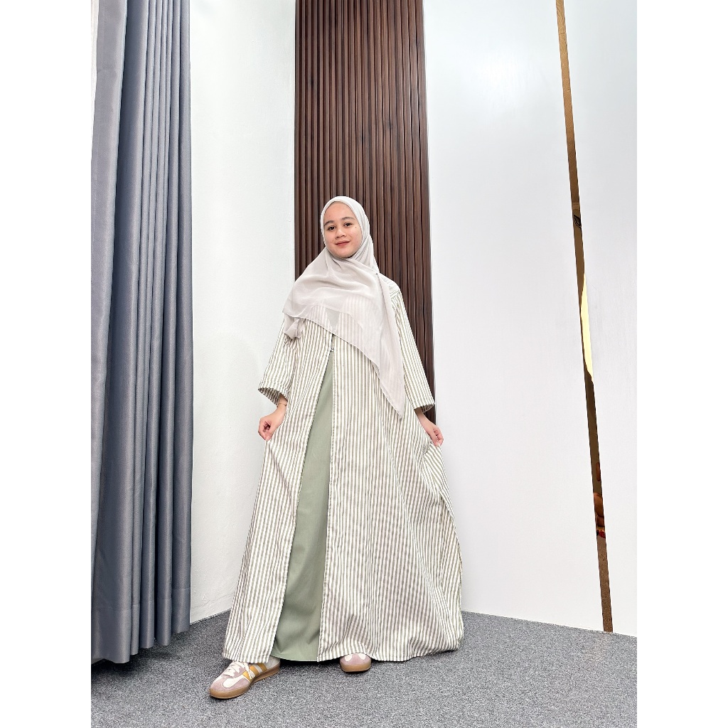 Keinara Abaya Syar'i Dress ( INNER + OUTER ) Baju Muslim Wanita Terbaru Abaya Syar'i Set Outer
