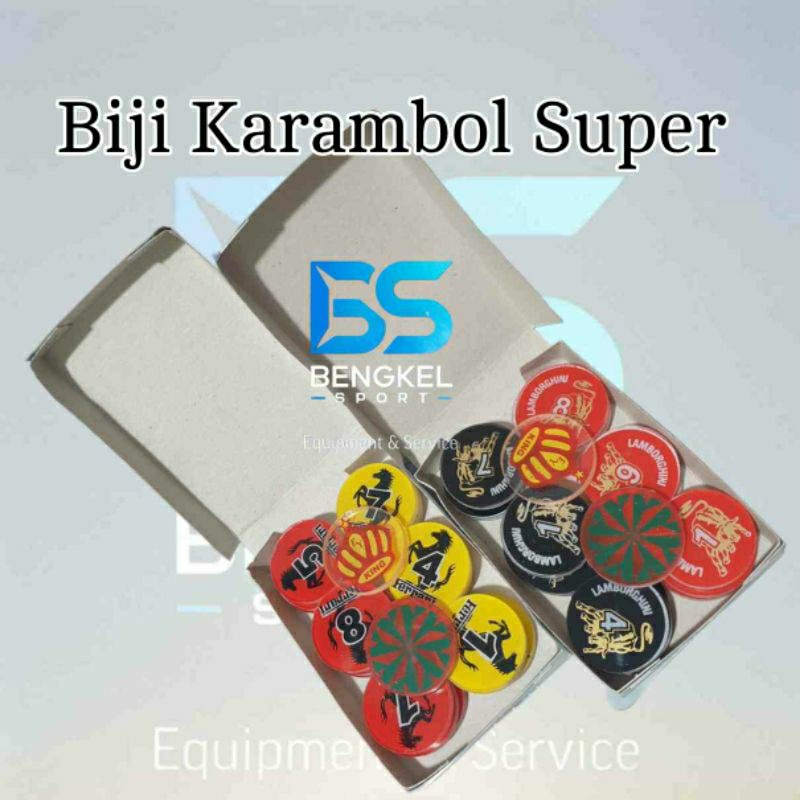 Biji Karambol SUPER Tebal Mika 5mm 2 Lapis | Koin Karambol 1set