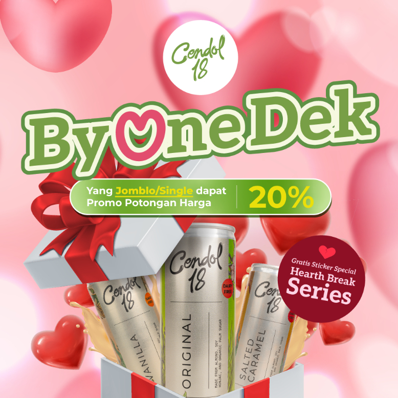 

20% OFF SPECIAL VALENTINE - By One Dek - Minuman Sehat Cendol Dalam Kaleng - Hampers/Kado Valentine - Isi 3 Kaleng