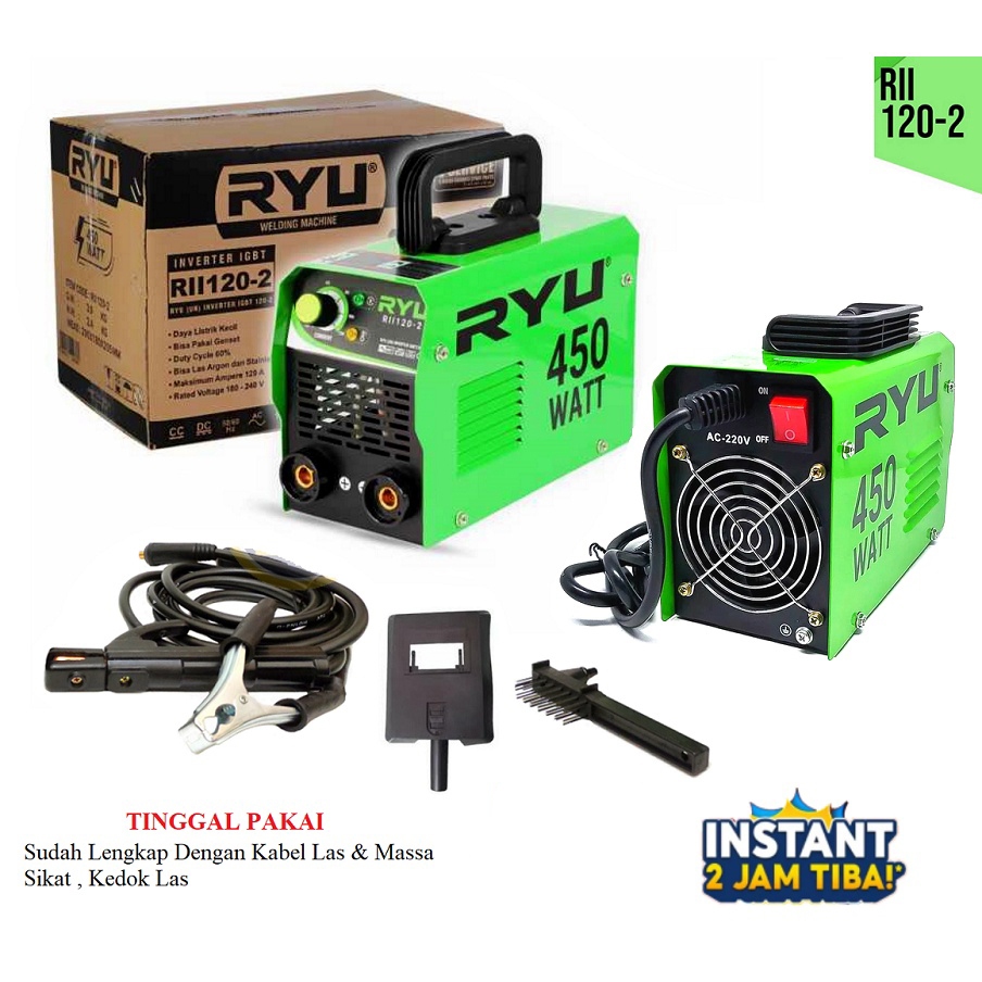 MESIN LAS RYU INVERTER MMA 120 IGBT 450 WATT / TRAVO LAS 450 WATT