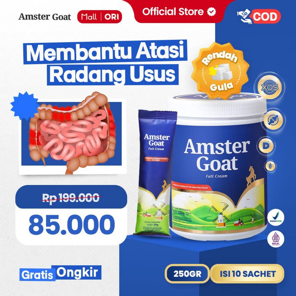 

AMSTER GOAT - Susu Kambing Amstergoat Membantu Atasi Radang Usus 250gr