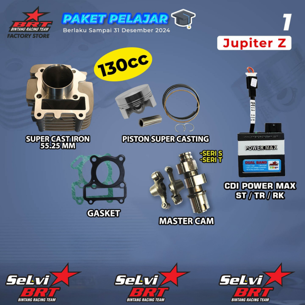 PAKET BORE UP BRT JUPITER Z VEGA R BLOK SET PISTON CAM NOKEN AS CDI DUALBAND BRT JUPITER Z 110 VEGA 