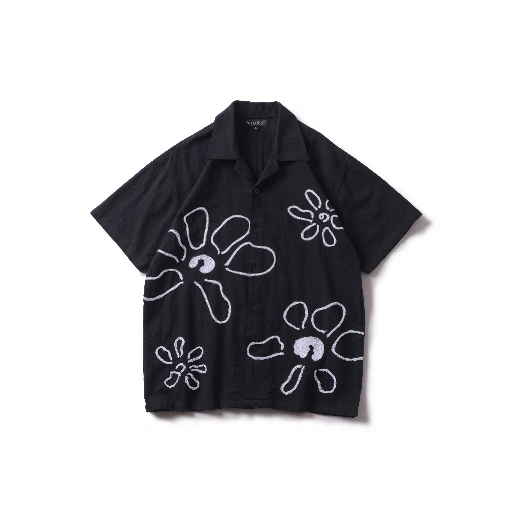 Embroidery Graphic Shirt - Kemeja Graphic Linen Bordir Viory - KMPE0136