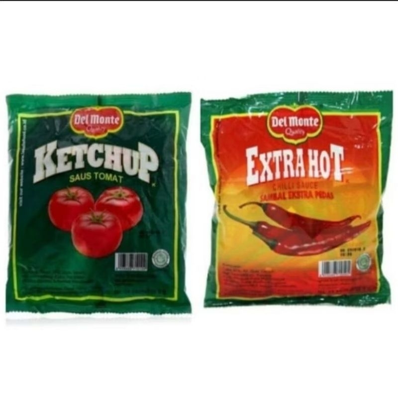 

Saus delmonte Extra hot saset/ saus Delmonte Tomat saset isi 24 saset @8g