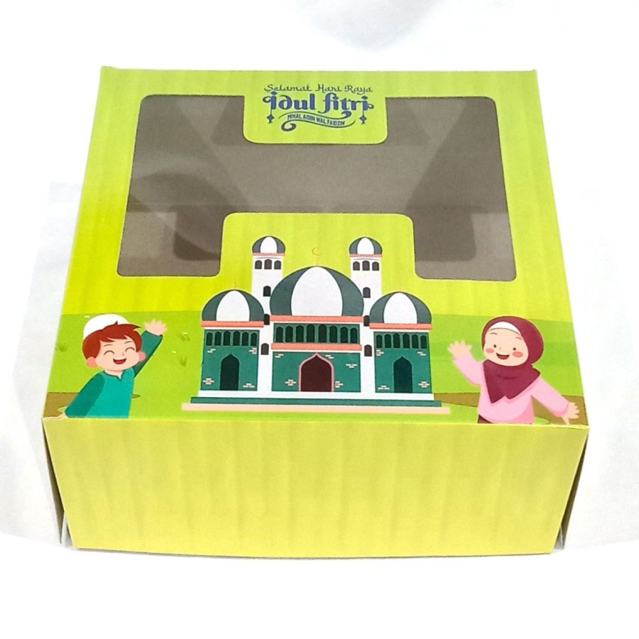 

( 10pcs ) Box cake lebaran 22x22x10 cm kotak kue bolu tempat roti dus packaging hampers idul fitri
