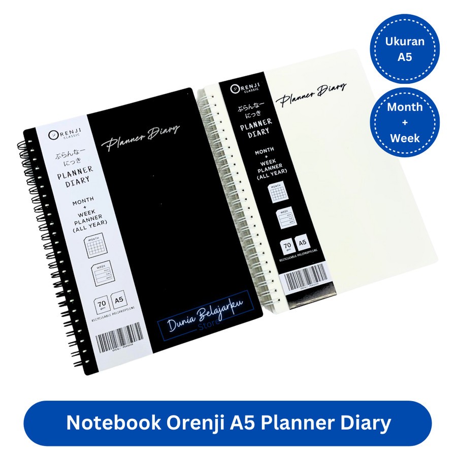 

Notebook Orenji Diary A5 Month Week Daily Planner Buku Agenda Catatan