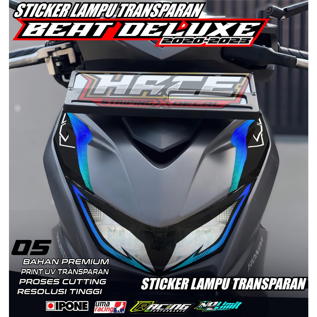 KODE 05 STICKER ALIS LAMPU MOTOR BEAT DELUXE 2020-2023 - STICKER LAMPU ALIS DEPAN BEAT DELUXE