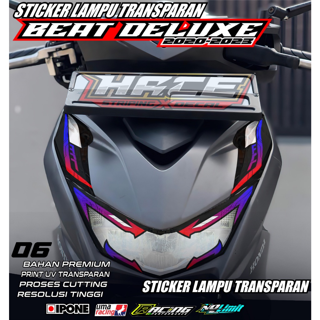 KODE 06 STICKER ALIS LAMPU MOTOR BEAT DELUXE 2020 -2023 - STICKER ALIS LAMPU MOTOR BEAT DELUXE