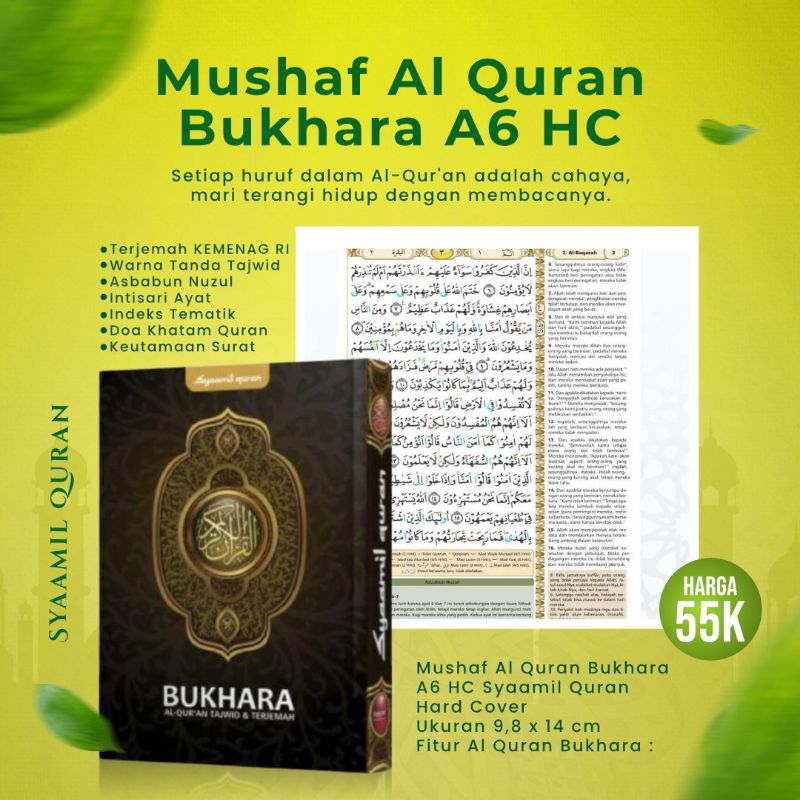 MUSHAF AL QURAN BUKHARA A6 HC SYAAMIL QURAN