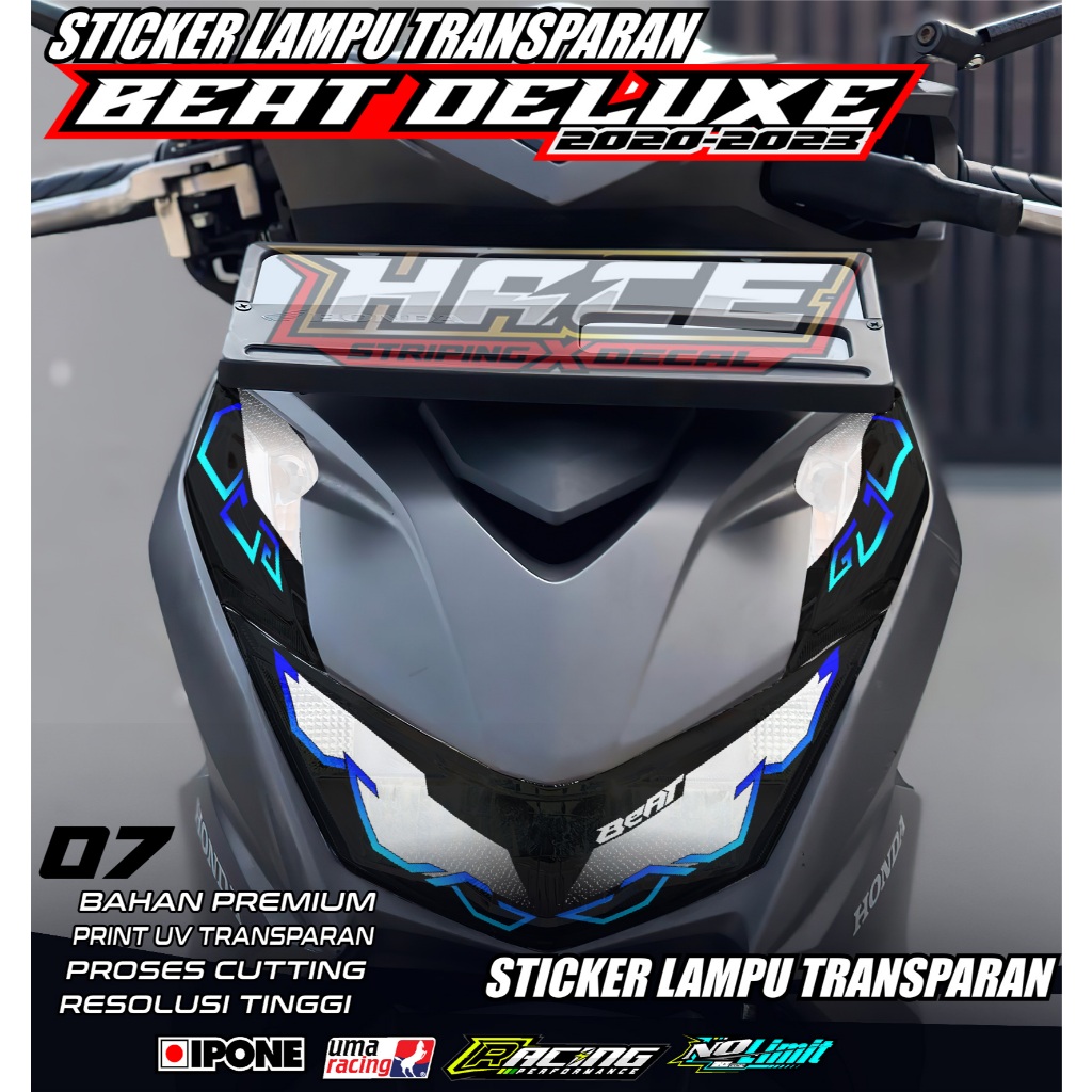 KODE 07 STICKER ALIS LAMPU MOTOR  BEAT DELUXE 2020-2023 - STICKER ALIS LAMPU MOTOR BEAT DELUXE