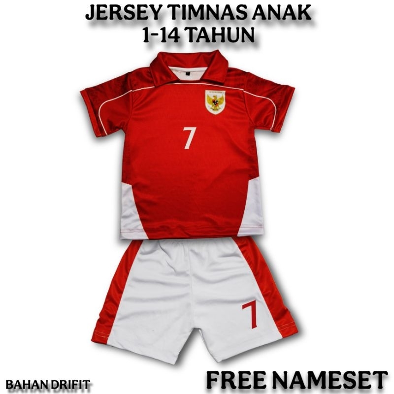 JERSEY ANAK 1-14TAHUN INDONESIA 2025 FREE NAMESET