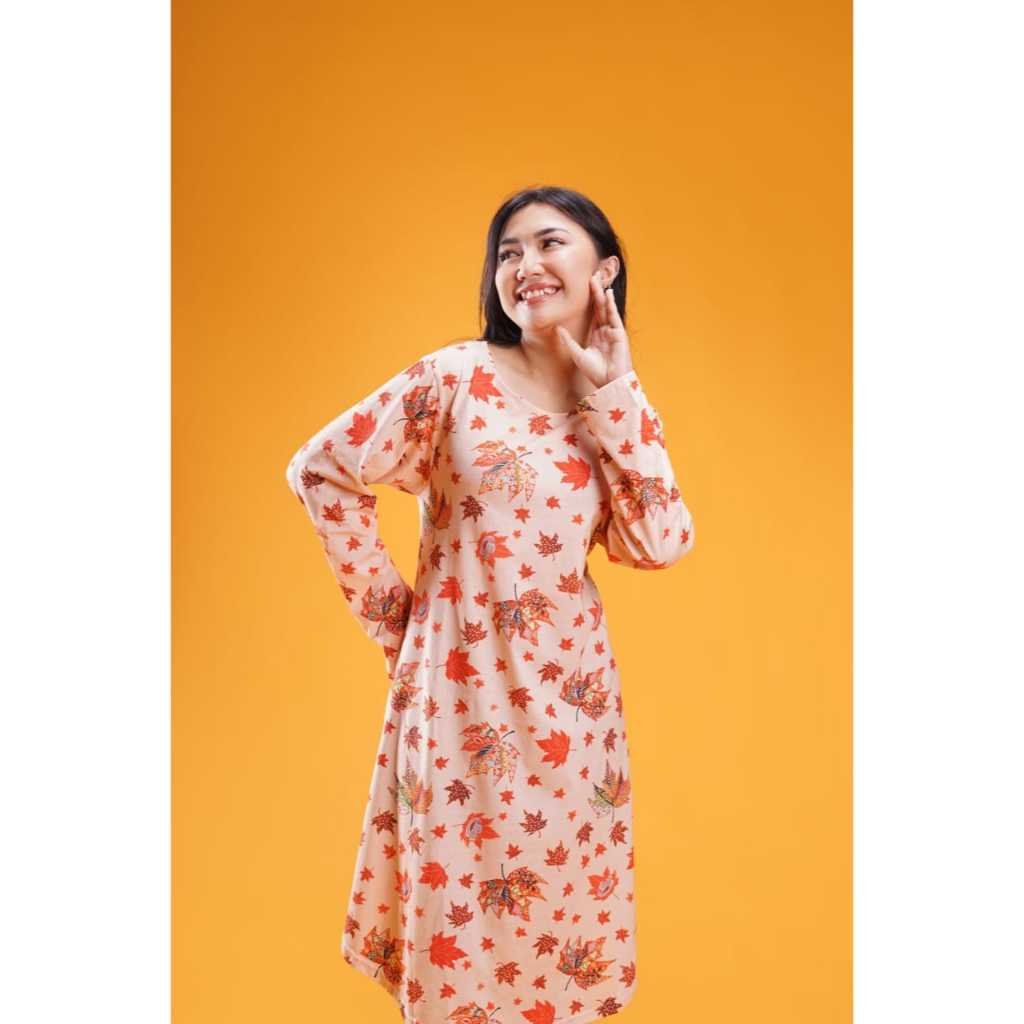 Batik Printing by Omah Oblong Jogja T-Shirt Tunik Dress Printing Payung Lengan Panjang Size XL Bahan