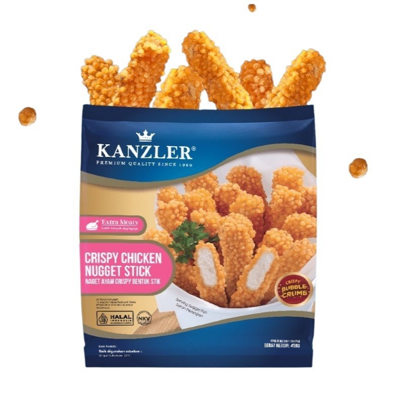 

Kanzler Crispy Chicken Nugget Stick 450gr KHUSUS KURIR INSTANT Naget Daging Ayam Stik Extra Crispy Bubble Crumb Juicy Frozen Food Nagget Nuget Instan Gojek Grab Kenzler Murah Original Asli Enak Renyah Gurih Malang Jatim