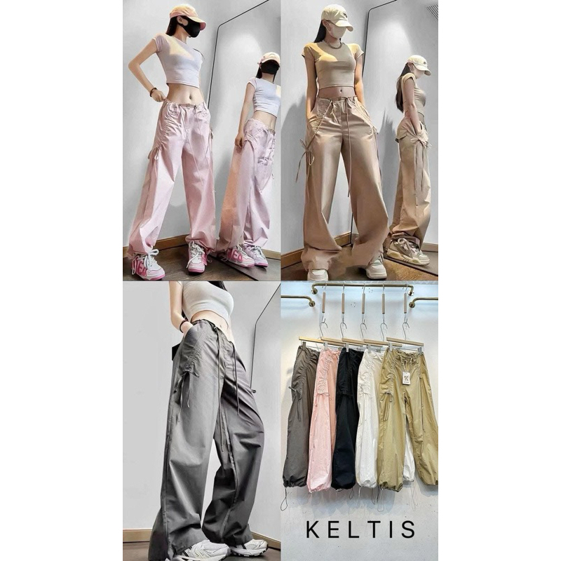 Frendi collection | Celana kulot serut wanita panjang premium import, celana panjang serut parasut, 