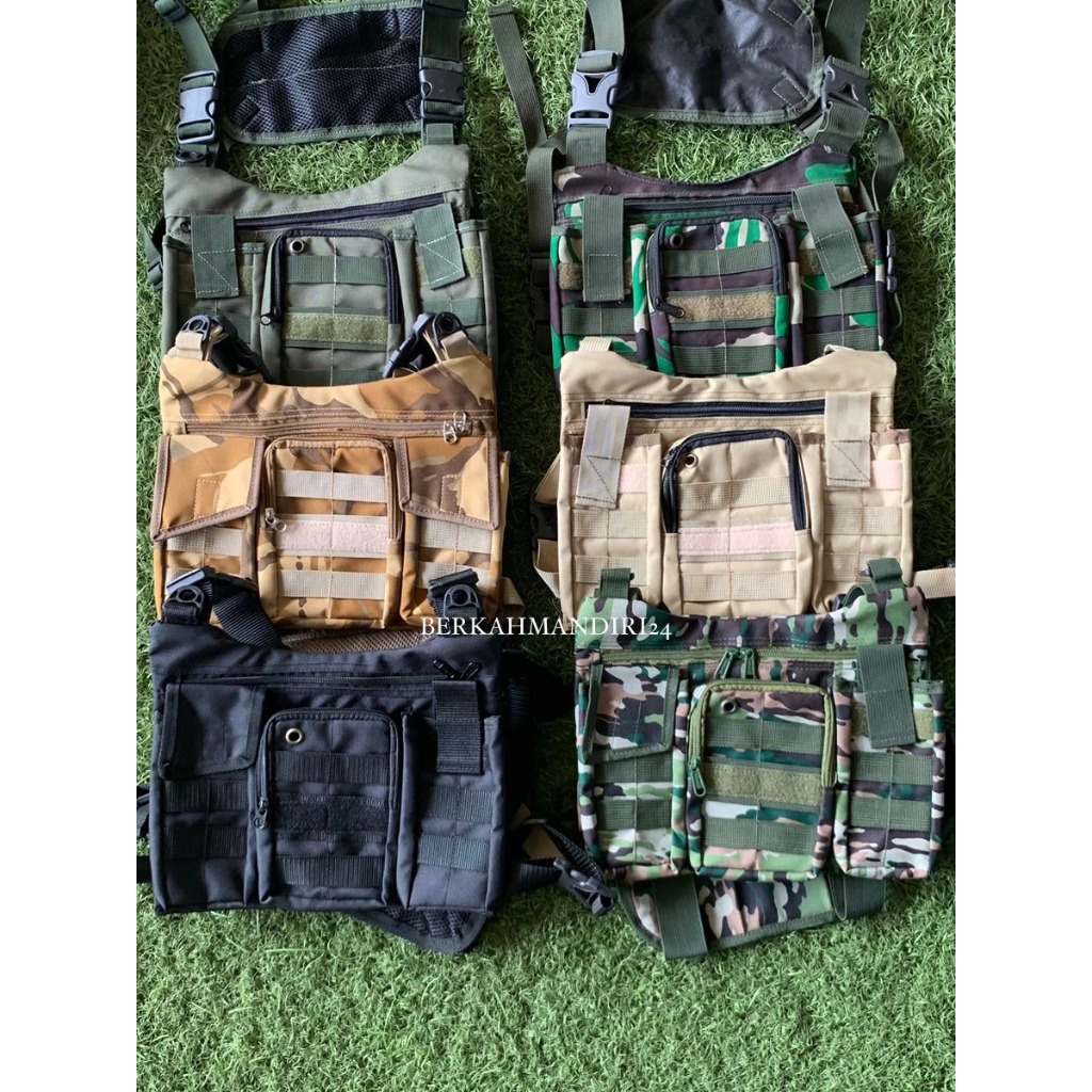 Tas Rompi Dada Tactical Militer TNI AD Tas Chest Bag Multifungsi Depan Dada