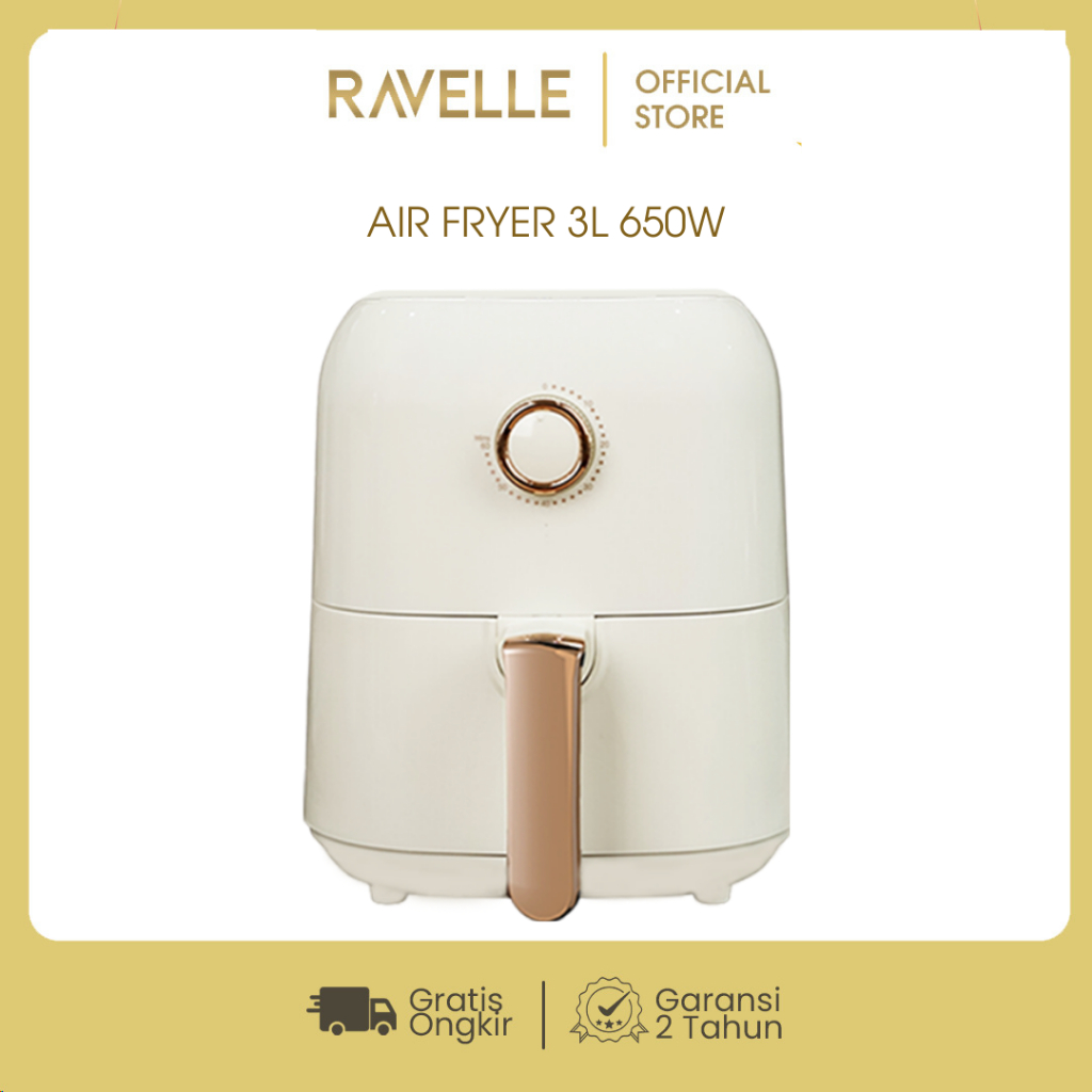 RAVELLE Air Fryer 3 Liter - Penggorengan Tanpa Minyak Low Watt