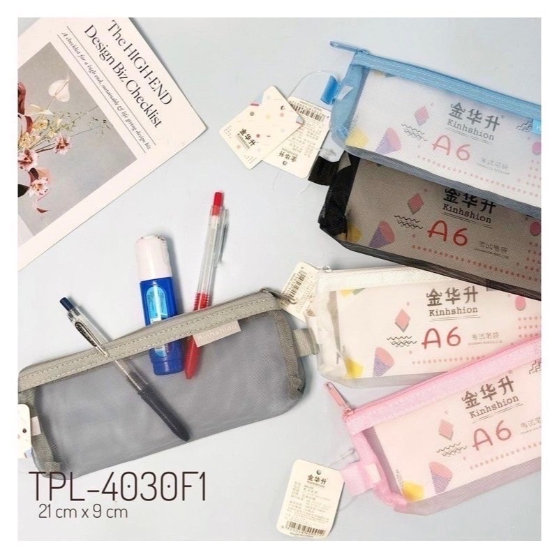 pouch tempat pensil polos jaring / dompet / pouch jaring warna