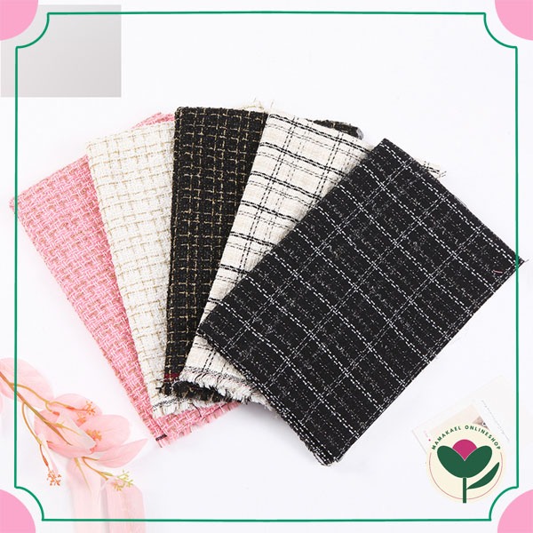

Tweed wrapping cellophane bungkus bunga vintage classic bouquet jaring kain buket bunga motif kotak MK1910