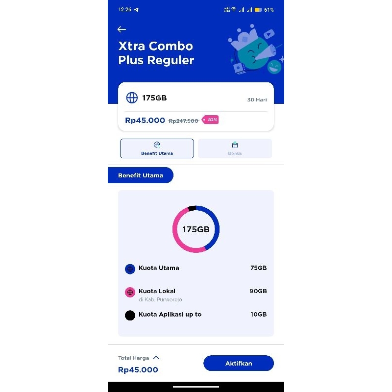 SC XL + Diskon XTRA COMBO VIP 82% Bisa Perpanjang Tiap Bulan