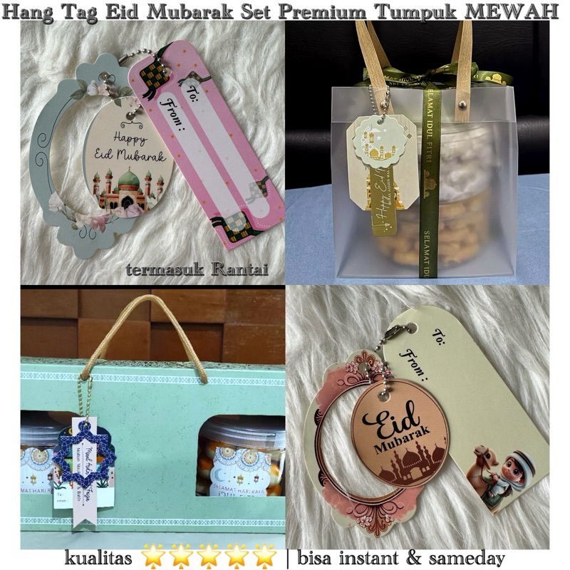 

Hangtag Set Idul Fitri Hang Tag Tumpuk Hampers Lebaran Eid Mubarak FREE RANTAI Hang Tag Kotak Kue kering