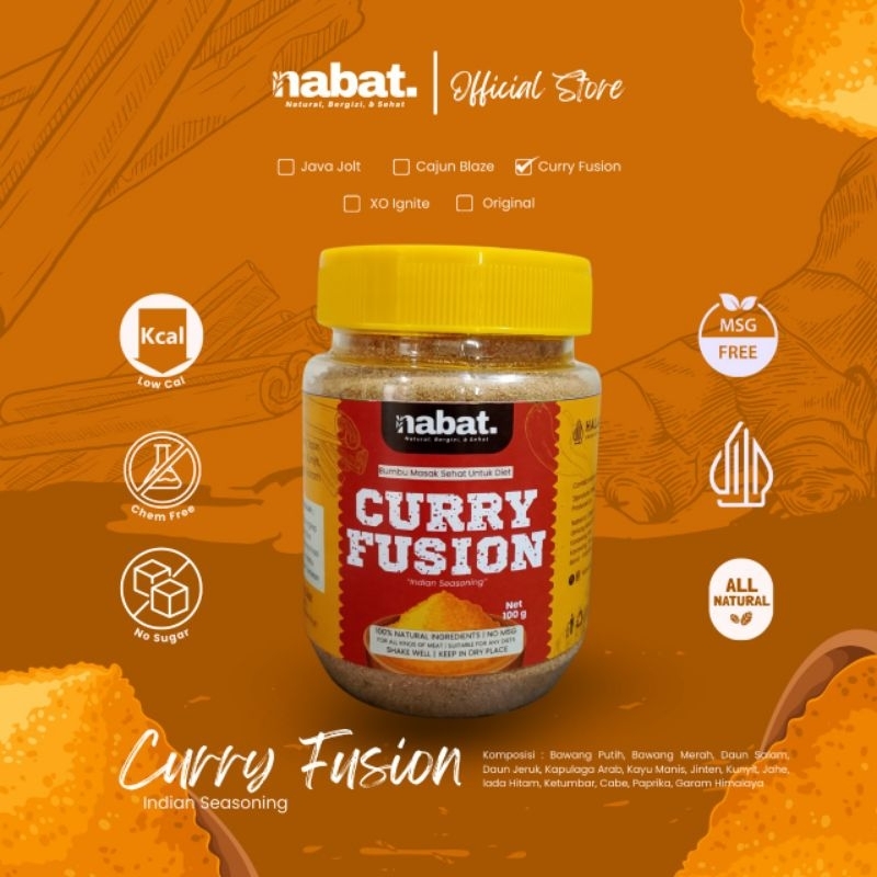 

Dry Rub Bumbu Masak Marinasi Diet Sehat [Nabat.] CURRY FUSION (Indian Seasoning) Rendah Kalori (isi bersih 100g)