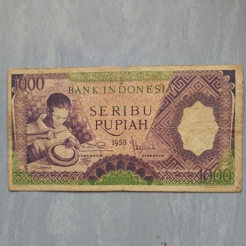 1000 rupiah seri pekerja 1958
