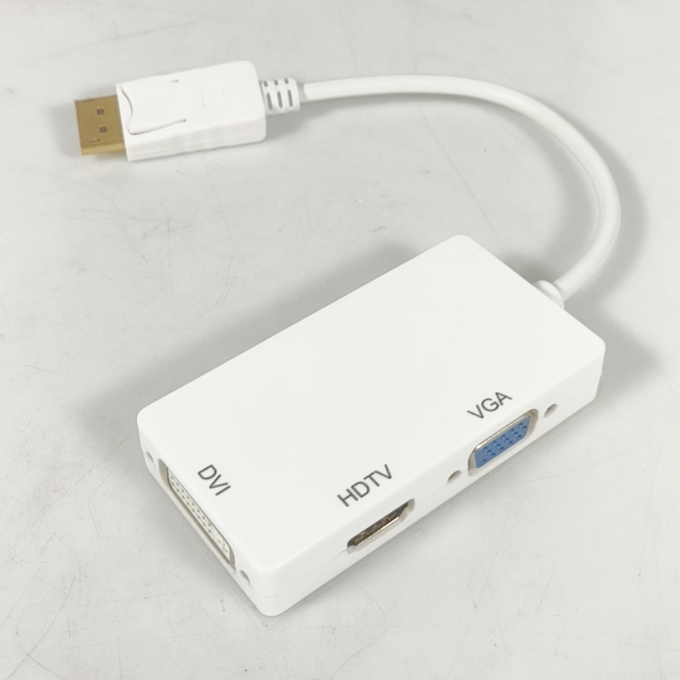 Adaptor Converter Display Port DP to HDMI VGA DVI Monitor Jadul CPU 3in1 1080p Pengubah Full HD