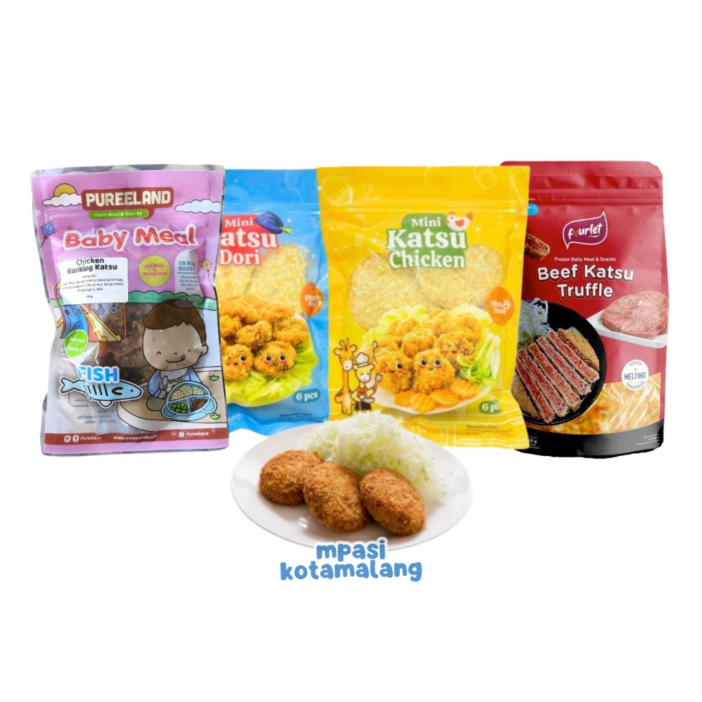 

PLUM&BLUM PUREELAND FOURLET FROZEN MINI DORI KATSU / CHICKEN KATSU - DAGING MINI KATSU NO MSG 5PCS LAUK SIAP SAJI FINGER FOOD