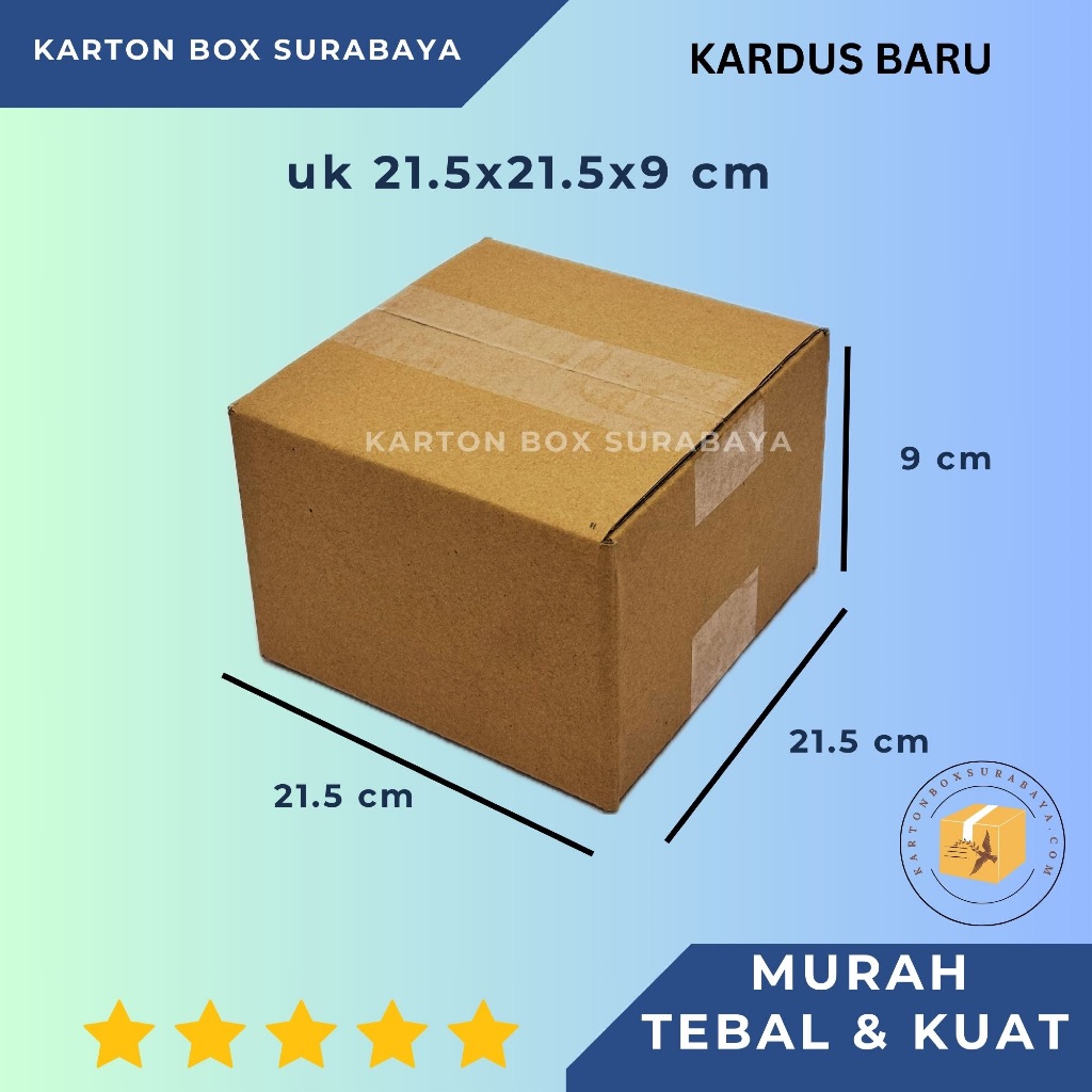 

KARDUS BOX PACKING online 21.5 x 21.5 x 9 cm murah / KARTON PACKING DUS ONLINE POLOS