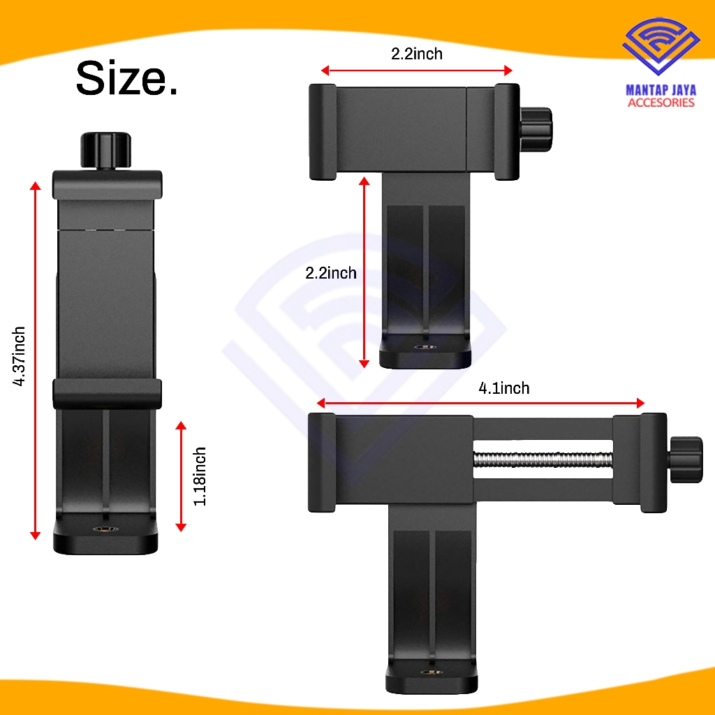cuci gudang [cod] nanvan holder go pro holder hp di tongsis tripod premium